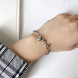 Vintage Thai Silver Heart Charm Bracelet 925 Sterling Silver 18K Plated