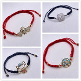 Lucky Red Thread CZ Charms Bracelet Adjustable Wristbands