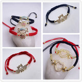 Lucky Red Thread CZ Charms Bracelet Adjustable Wristbands