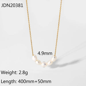 18K Plated Pearl Necklace for Women Jewelry
