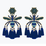 Bohemian Tassel Drop Earrings Insect Shape Statement Party Wedding Accessories