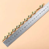925 Mark Olive Green Stone African Female Bracelet Bangle 18+3CM