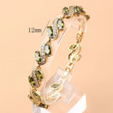 925 Mark Olive Green Stone African Female Bracelet Bangle 18+3CM
