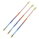 Rainbow Colorful Zirconia Tennis Bracelet Ice Out Wedding Jewelry