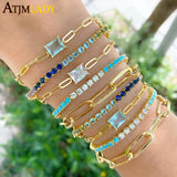 Rainbow Colorful Zirconia Tennis Bracelet Ice Out Wedding Jewelry