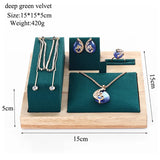 Wooden Necklace Bracelets Earrings Set Display Stand