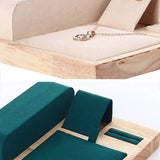 Wooden Necklace Bracelets Earrings Set Display Stand