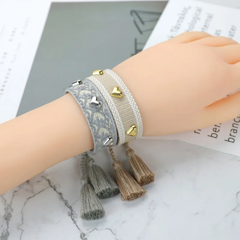 Vintage Braided Tassel Bracelets for Women