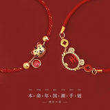 Lucky Red String Female Zodiac Tiger Hand Bracelet