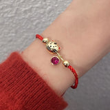 Lucky Red String Female Zodiac Tiger Hand Bracelet