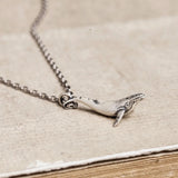 Sterling Silver Vintage Whale Pendant Necklace Ocean Animal Jewelry