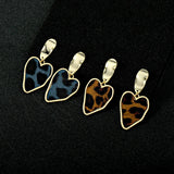 Leopard Print Leather Earrings Long Women's Fashion