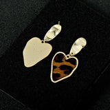 Leopard Print Leather Earrings Long Women's Fashion