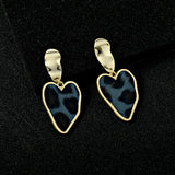 Leopard Print Leather Earrings Long Women's Fashion