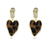 Leopard Print Leather Earrings Long Women's Fashion