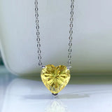 S925 Love Yellow Diamond Necklace Women's Neck Chain
