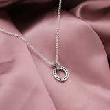 925 Silver Double Circle Pendant Necklace DIY Women's Jewelry
