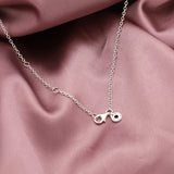 925 Silver Double Circle Pendant Necklace DIY Women's Jewelry