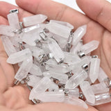 Natural Stone Crystal Hexagonal Pillar Charms Pendants 24pcs 50pcs/lot