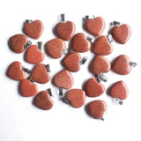 20mm Sand Stone Love Heart Charms Pendants for Jewelry Making, Pack of 50