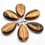 Tiger Eye Stone Drop Pendants 25x40mm Charms 6pcs/lot
