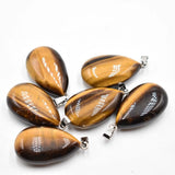 Tiger Eye Stone Drop Pendants 25x40mm Charms 6pcs/lot