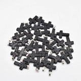 Volcanic Rock Cross Pendants Charms for Jewelry Making 50pcs