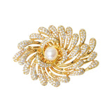 Cubic Zircon Natural Pearl Women Brooch