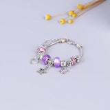 Boho Resin Charm Bracelet with Healing Crystals for Women