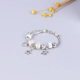 Boho Resin Charm Bracelet with Healing Crystals for Women