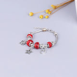 Boho Resin Charm Bracelet with Healing Crystals for Women