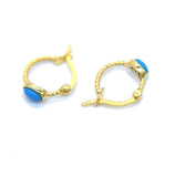 925 Silver Huggie Turquoise Stone Earrings