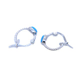 925 Silver Huggie Turquoise Stone Earrings