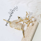 Cubic Zirconia Pearl Brooches