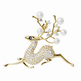 Cubic Zirconia Pearl Brooches
