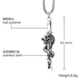 Mens Stainless Steel Dragon Pendant with or without Chain