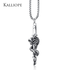 Mens Stainless Steel Dragon Pendant with or without Chain