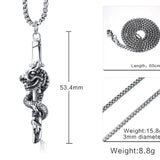 Mens Stainless Steel Dragon Pendant with or without Chain