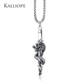 Mens Stainless Steel Dragon Pendant with or without Chain