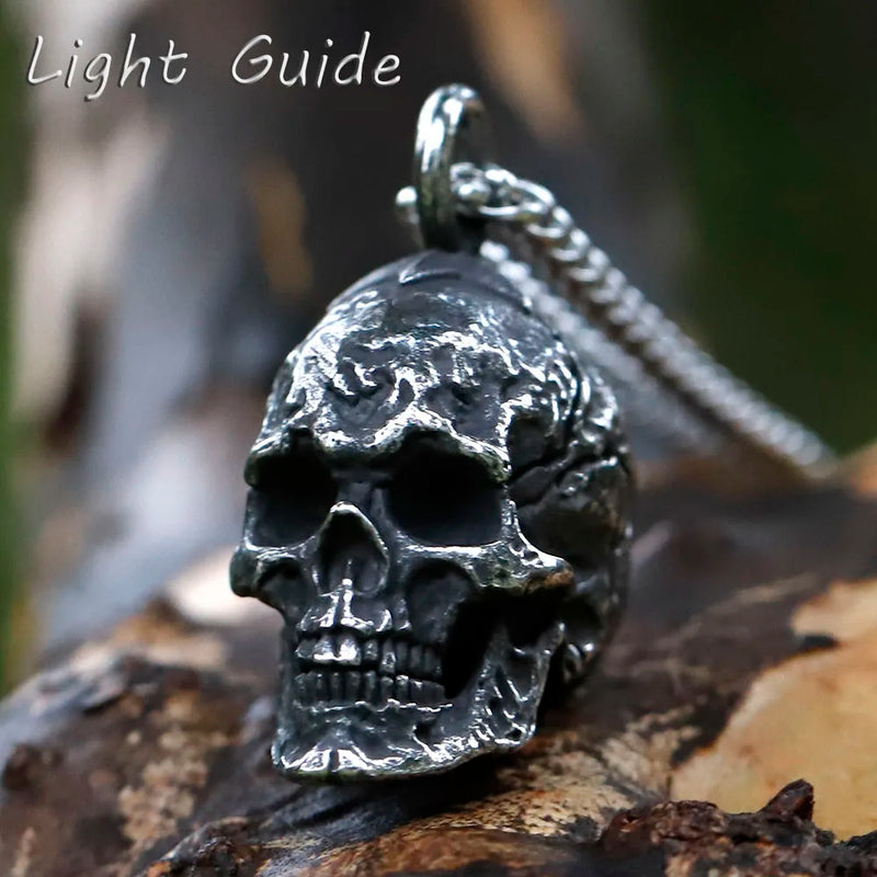 316L Stainless Steel Goat Skull Pendant Necklace