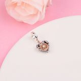925 Silver Compass Angel Wings Charm for Bracelets Beads Berloque