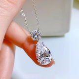 925 Silver Drop Shaped Pendant Personality Necklace