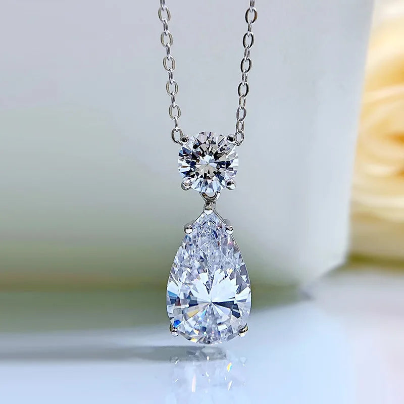 925 Silver Drop Shaped Pendant Personality Necklace