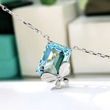 S925 Silver Butterfly Necklace with Zircon Pendant for Women