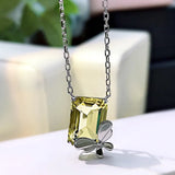 S925 Silver Butterfly Necklace with Zircon Pendant for Women