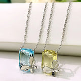 S925 Silver Butterfly Necklace with Zircon Pendant for Women