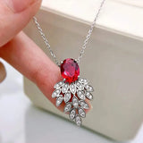 S925 Silver Ruby 7*9 Necklace Jewelry Ins Necklace Jewelry