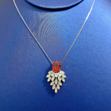 S925 Silver Ruby 7 * 9 Necklace Jewelry Ins Necklace