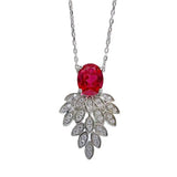 S925 Silver Ruby 7 * 9 Necklace Jewelry Ins Necklace
