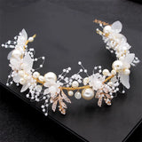 Silver Pearl Flower Headband Bridal Wedding Crown Hair Accessories Hair Band